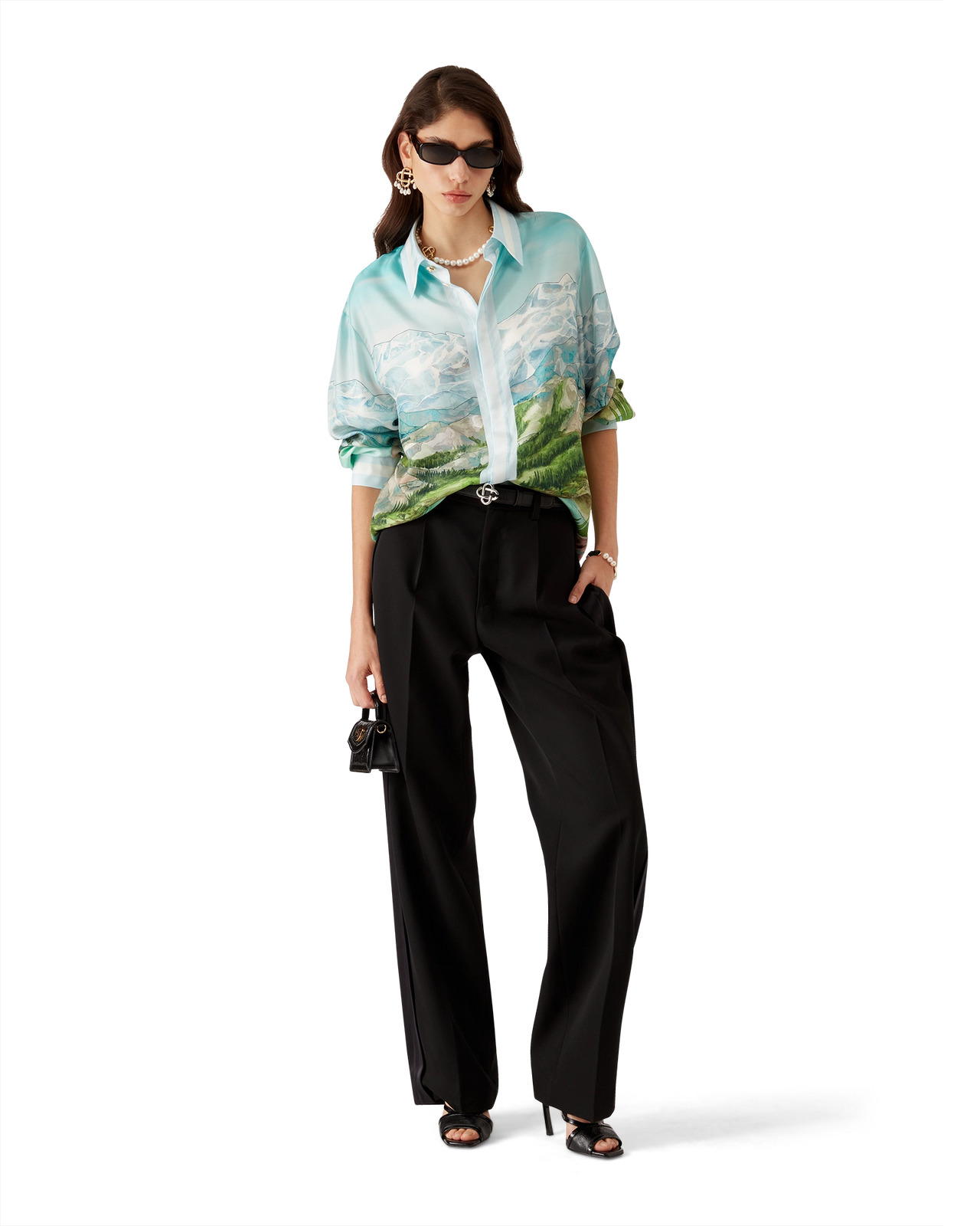 Dalmatian A La Montange Silk Long Sleeve Shirt - 2