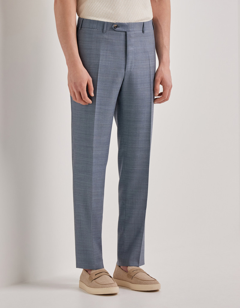 BRIANZA GREEN DENIM-EFFECT WOOL REGULAR-FIT SUIT 6
