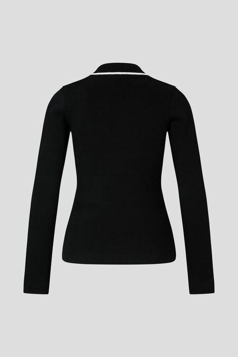 Elia Knit polo shirt in Black - 6