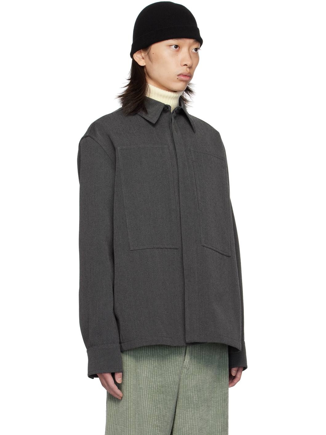 Gray Virgin Wool Shirt - 2