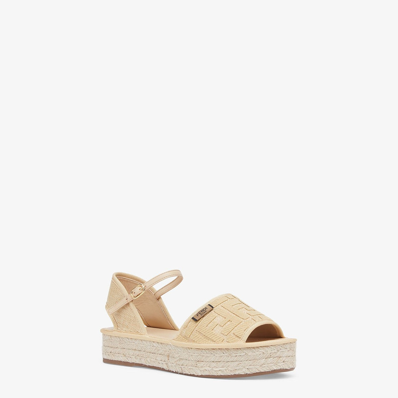 FENDI Natural raffia Flatform espadrilles outlook