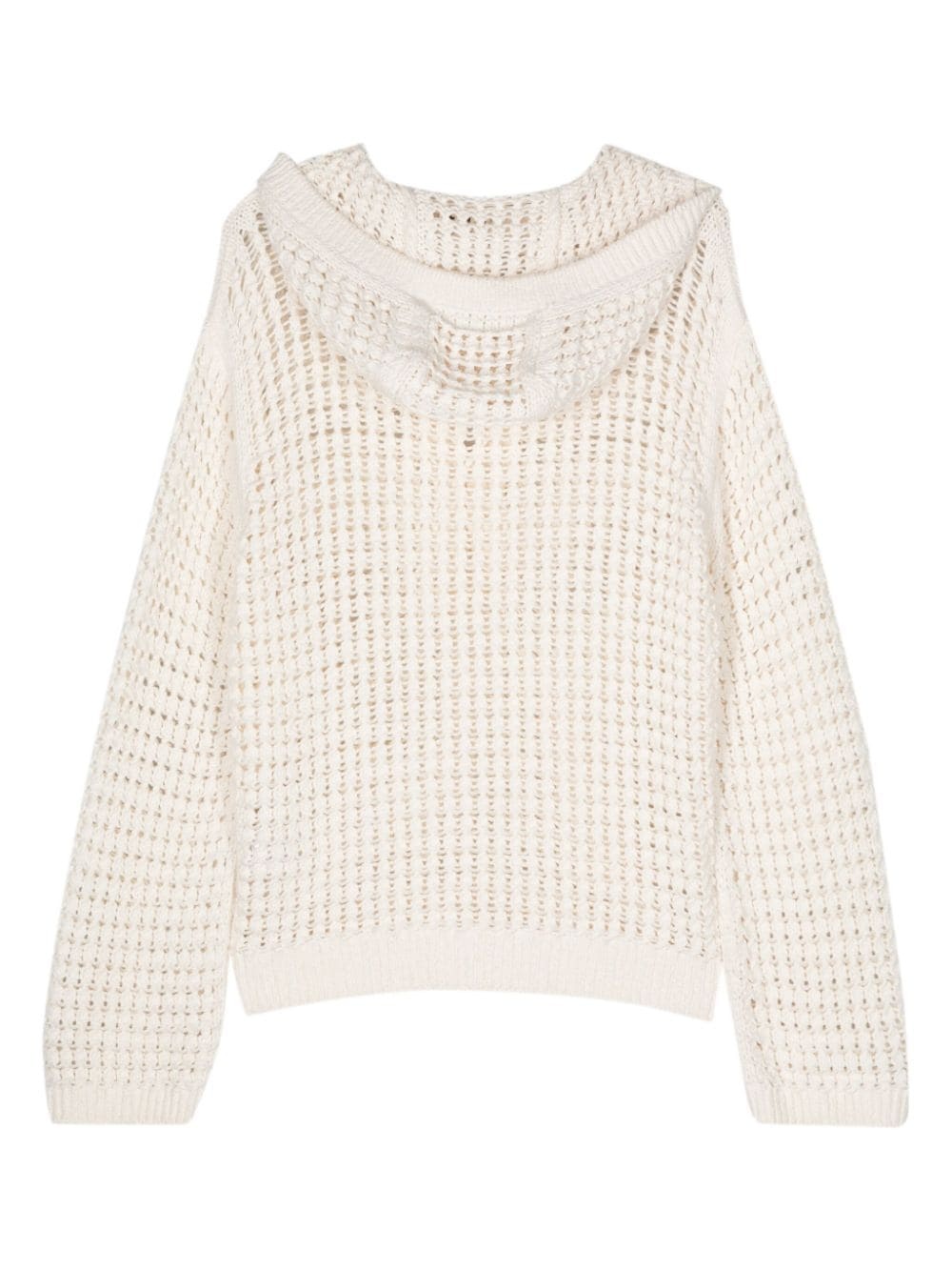 open-knit hoodie - 2