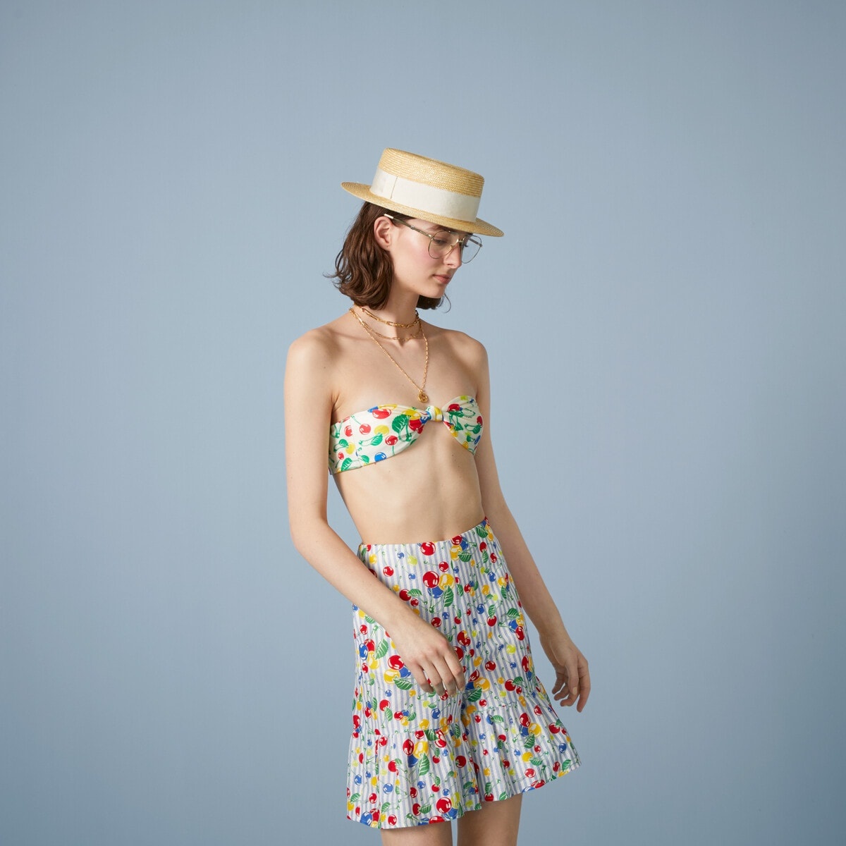 Gucci cherries print jersey bikini set - 4