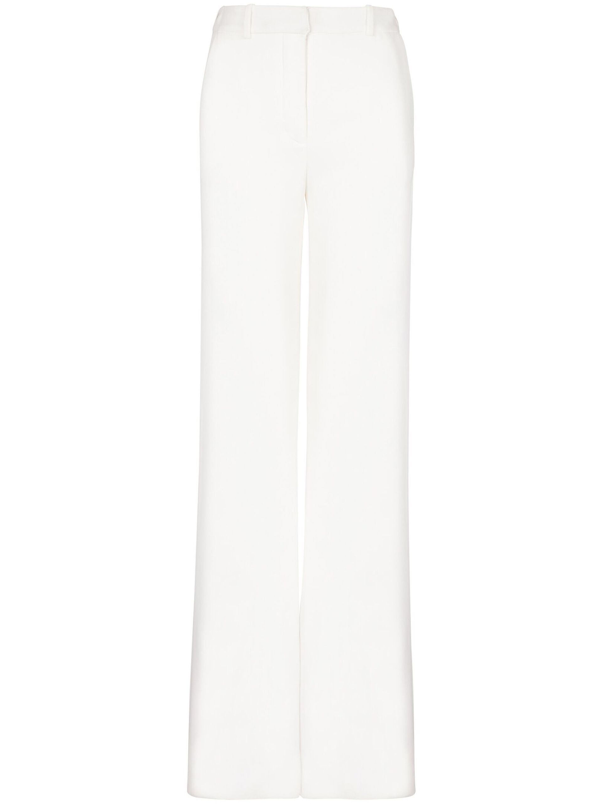 White High-Waist Crepe Trousers - 1