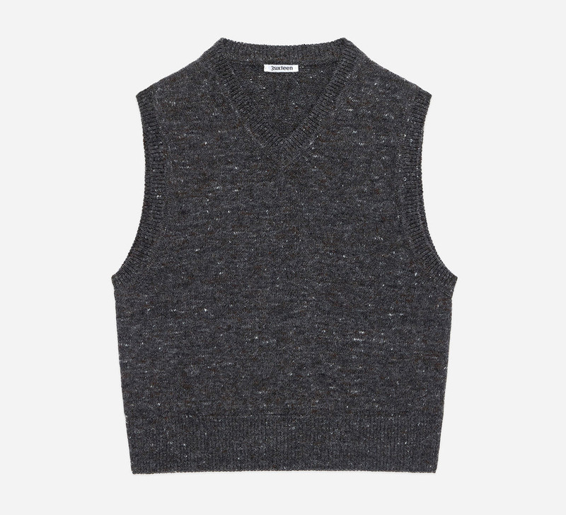 Sweater Vest - Pewter Tweed - 1