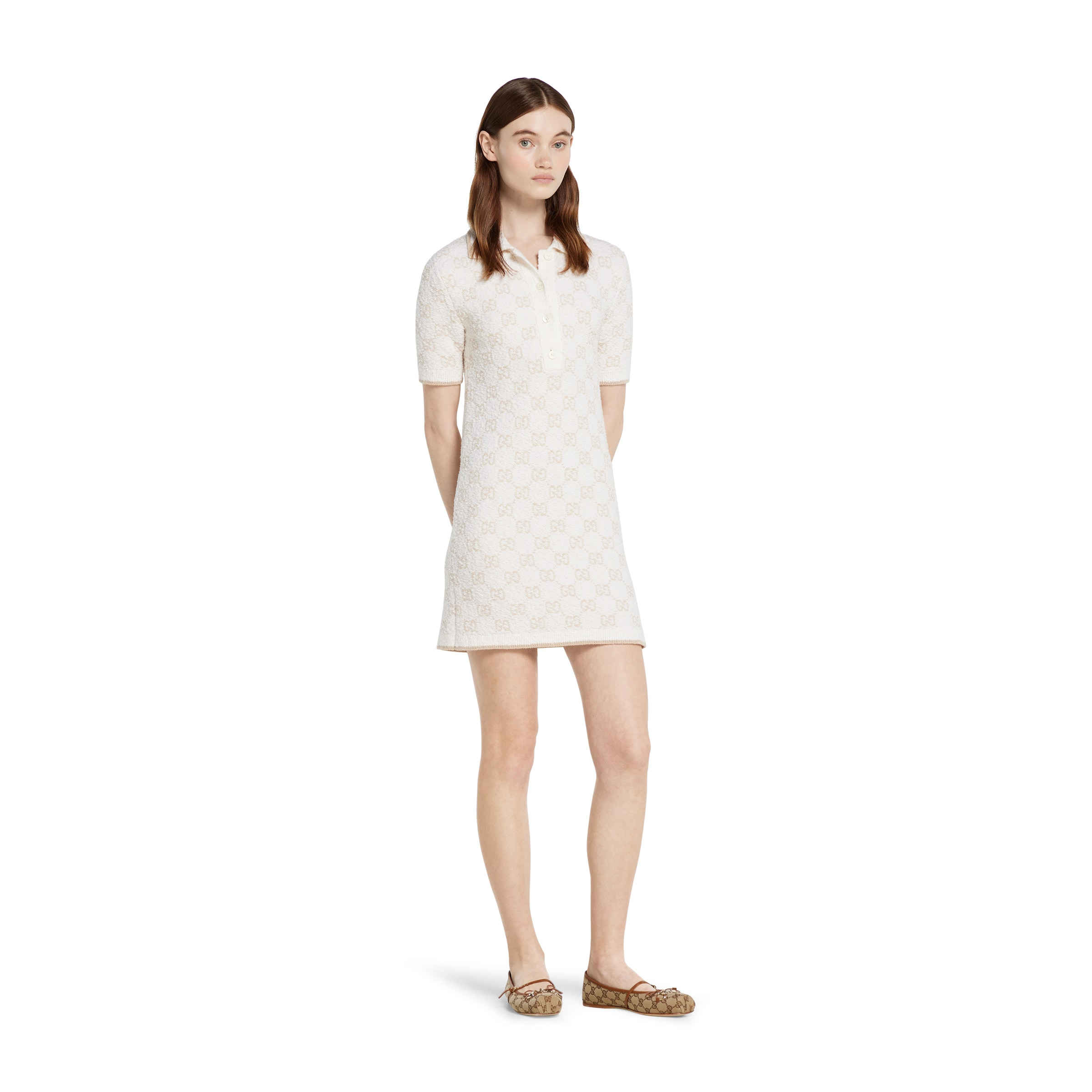 GG cashmere wool jacquard dress - 2