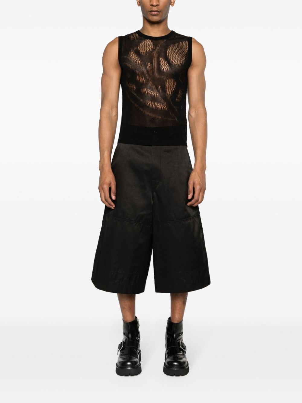knee-length twill cargo shorts - 2