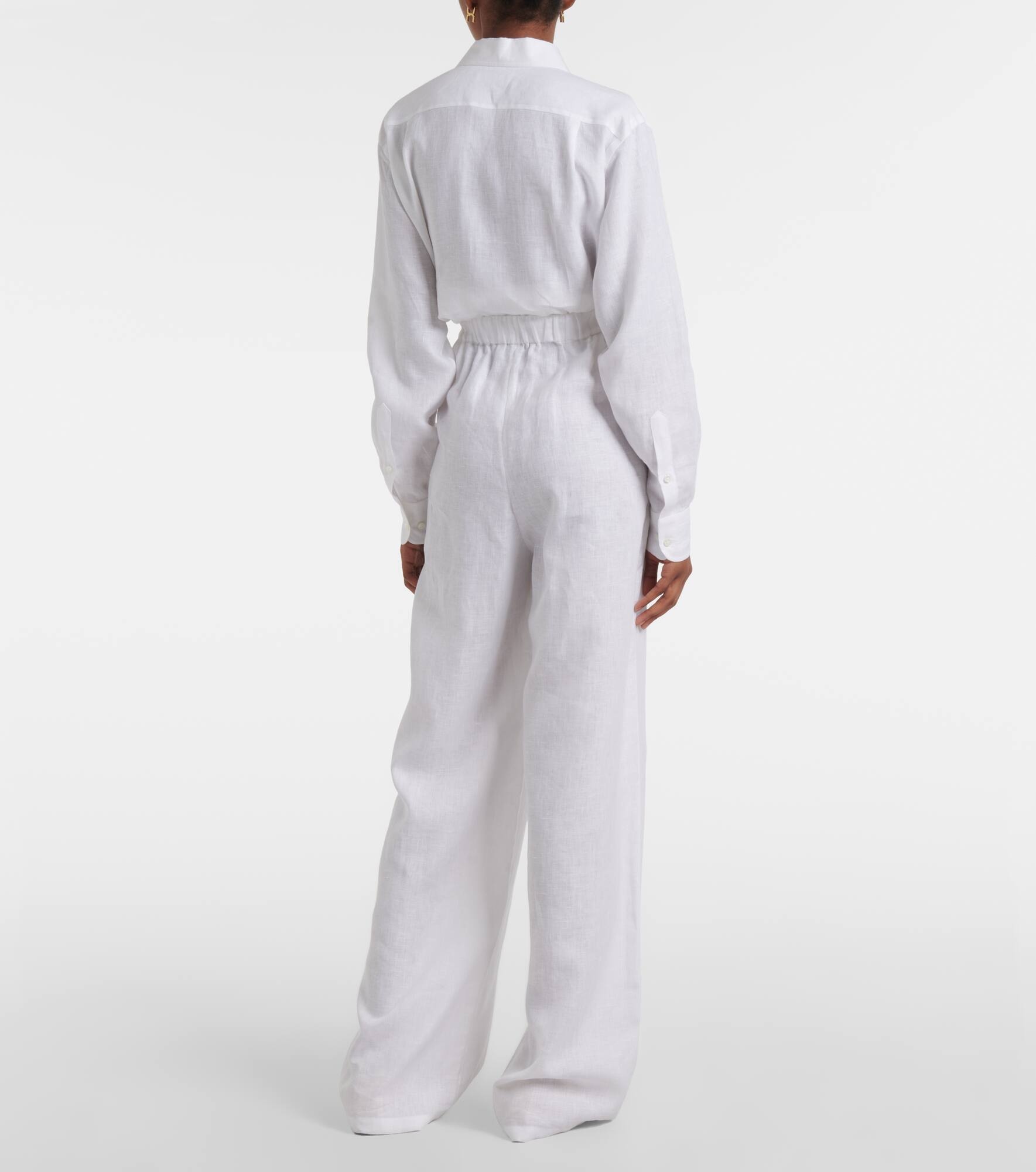 Valerio high-rise linen wide-leg pants - 3