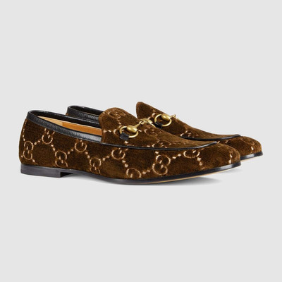 GUCCI Men's Gucci Jordaan GG velvet loafer outlook