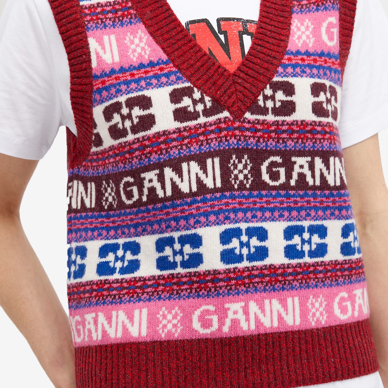 GANNI Logo Wool Mix Vest - 5