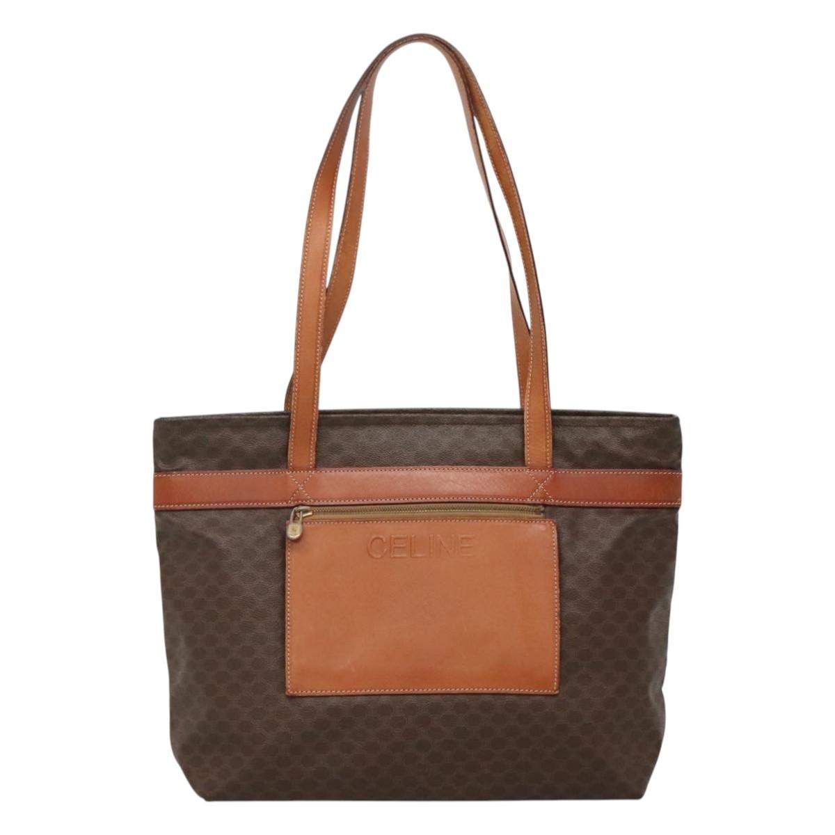 CELINE Macadam Canvas Tote Bag Pvc Leather Brown - 13