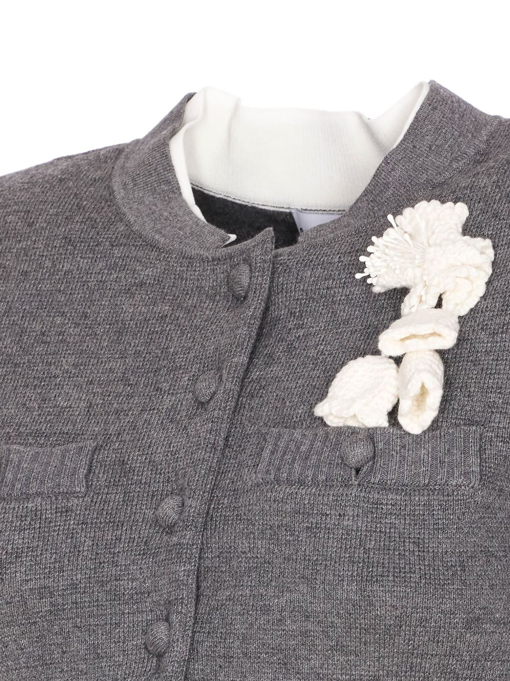 crochet-flower button cardigan - 4