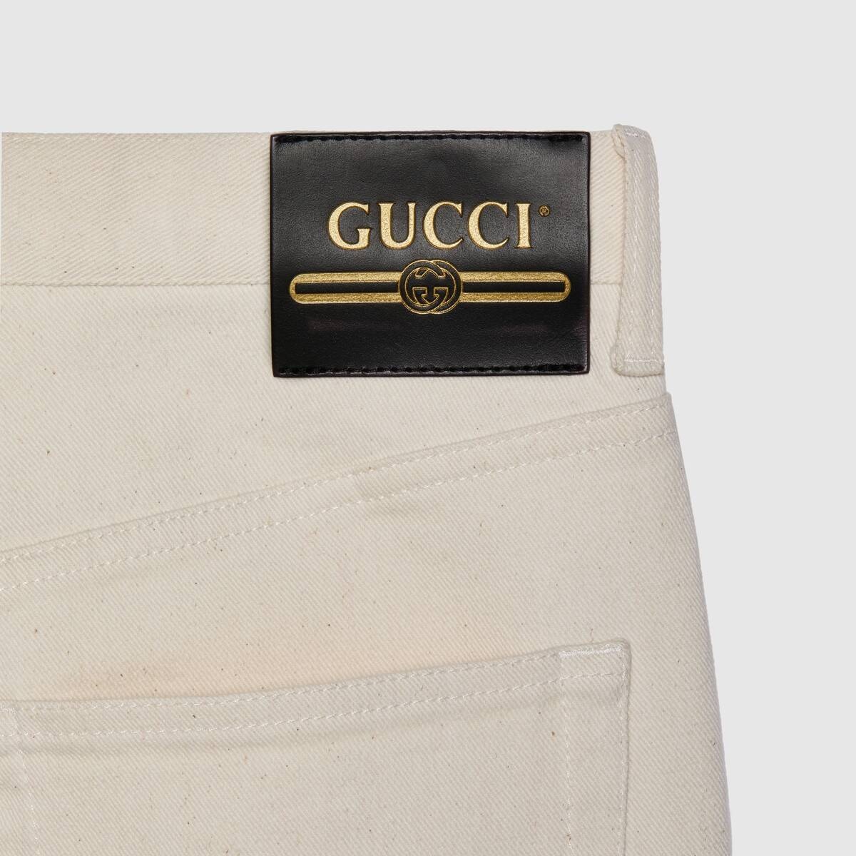 Washed cotton pant with Gucci label - 2