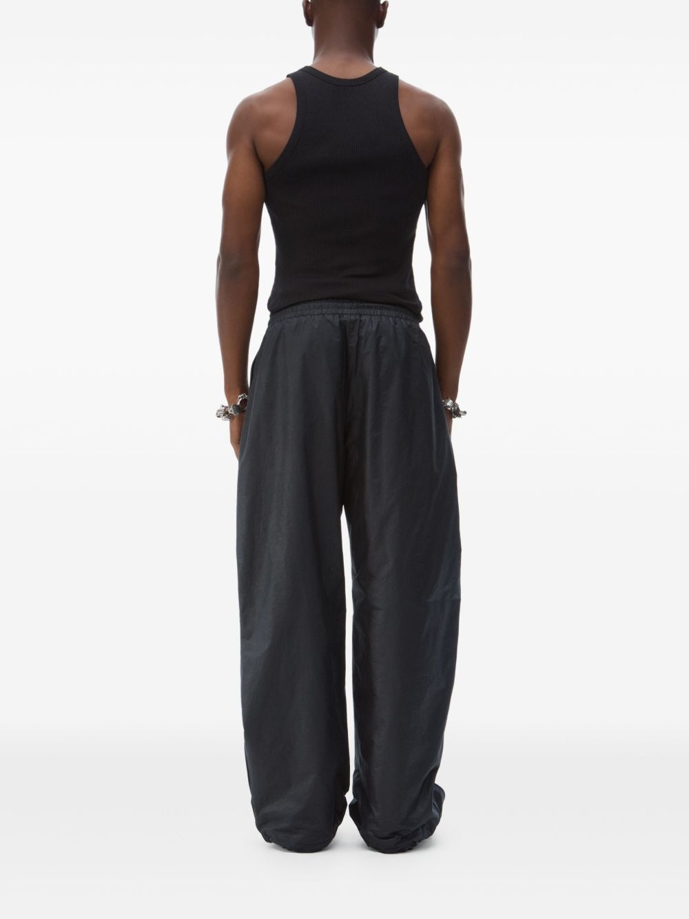 faux-leather track pants - 3