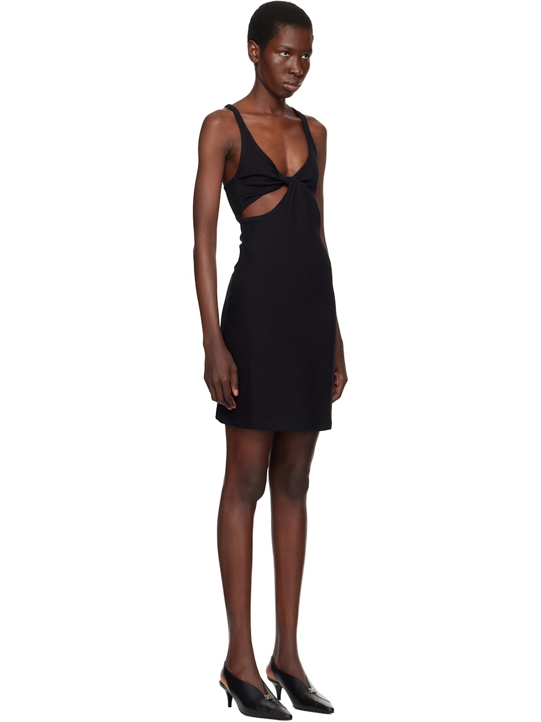 Black Twist 90's Rib Minidress - 2