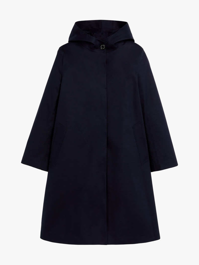 WATTEN NAVY BONDED COTTON HOODED COAT | LR-1023 - 1