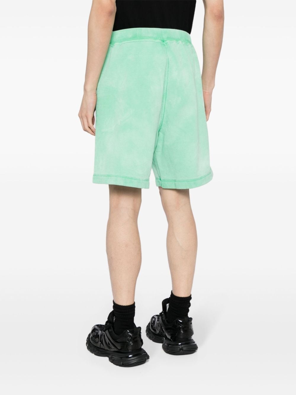 logo-print cotton track shorts - 4