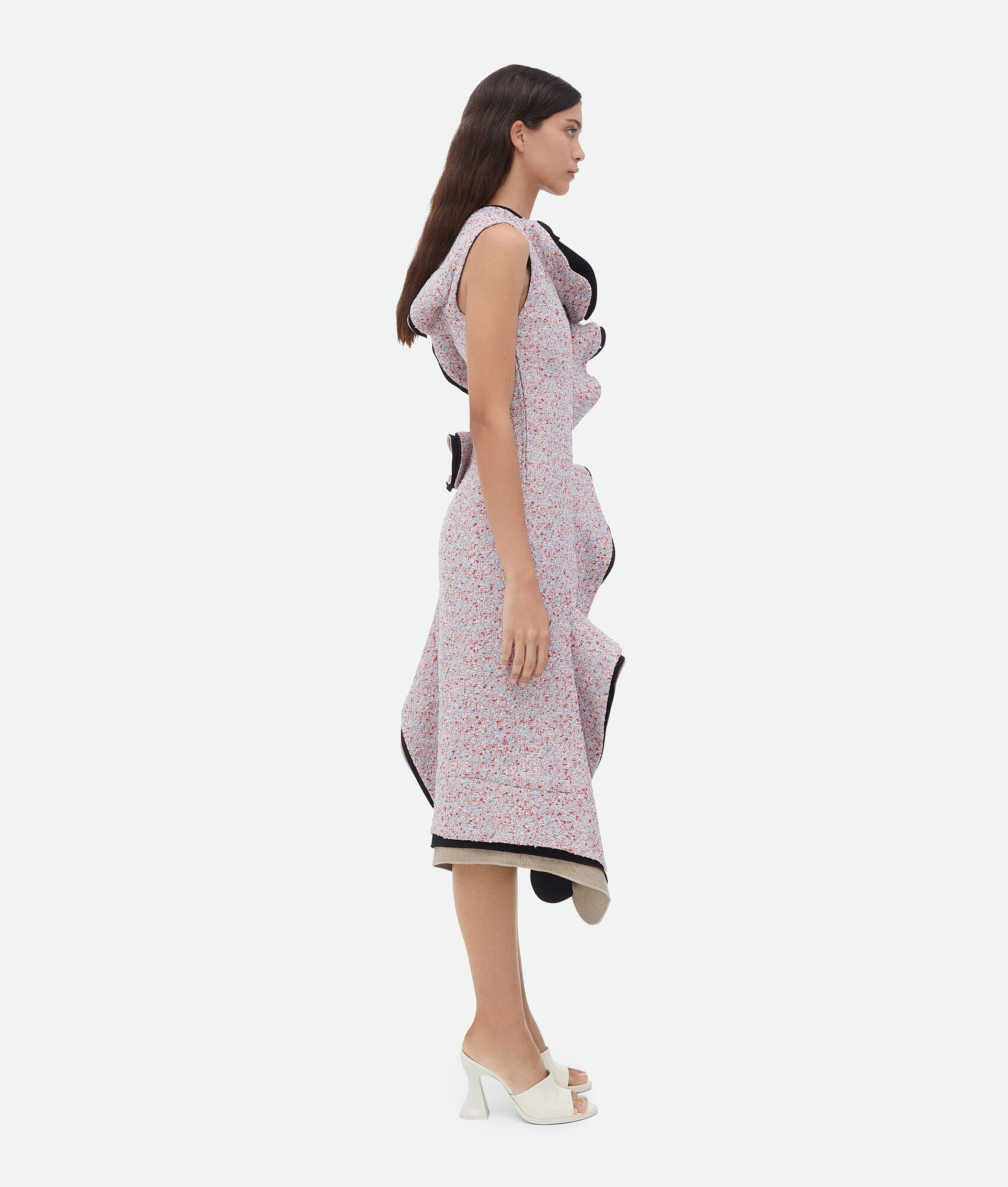 Textured Terrazzo Cotton Ruffle Dress - 4