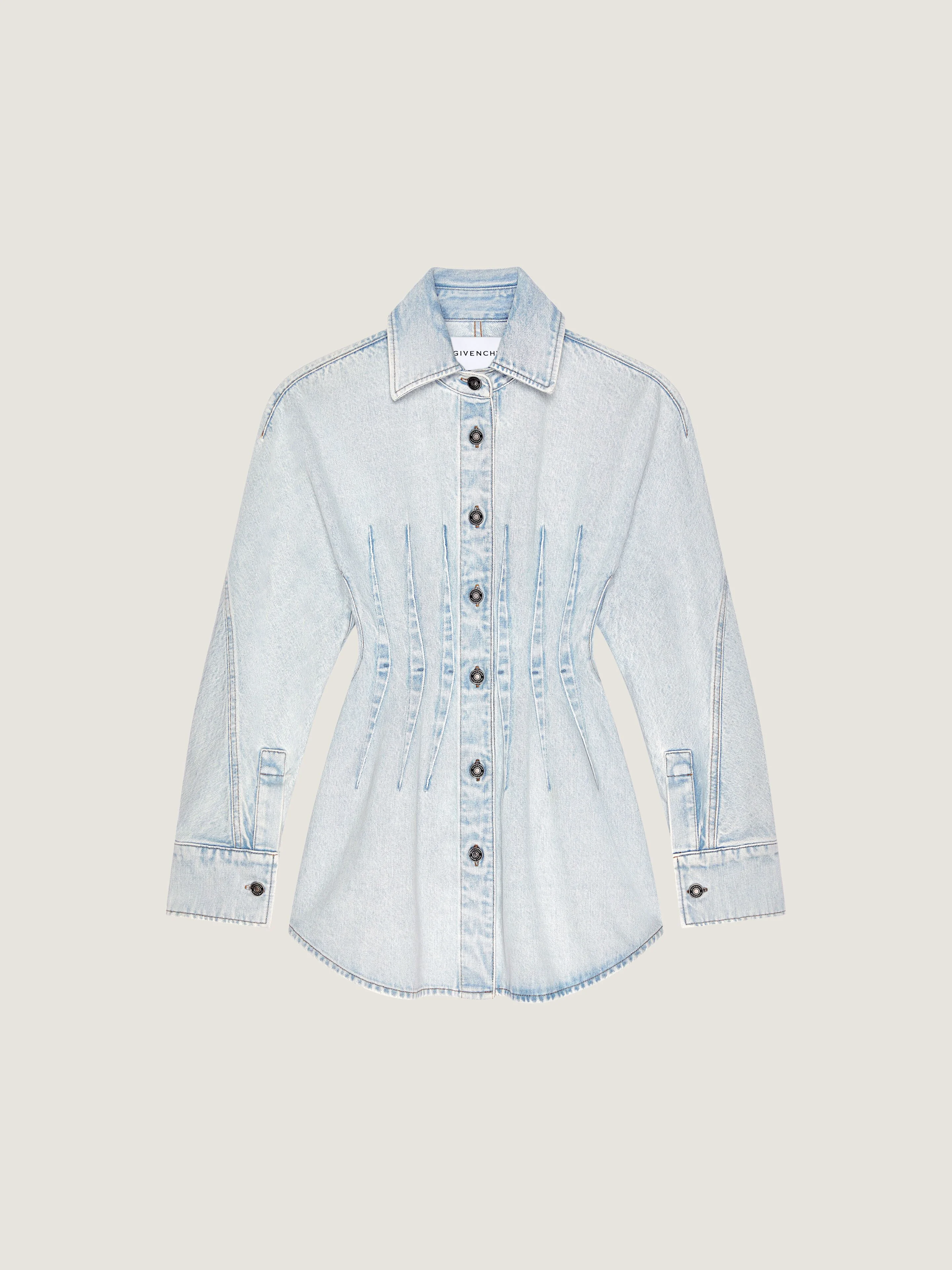 COCOON DRESS IN LIGHT BLUE DENIM - 1