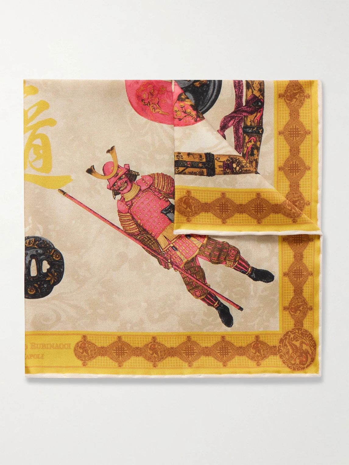 Samurai Printed Silk-Twill Pocket Square - 1