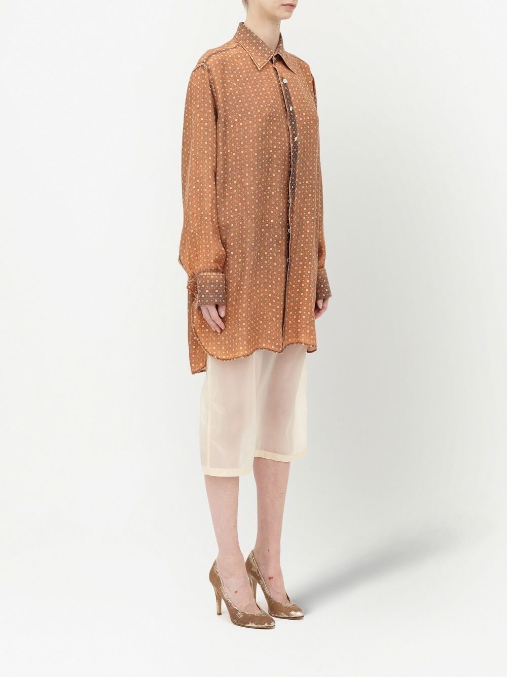 silk mid-length shirt - 3