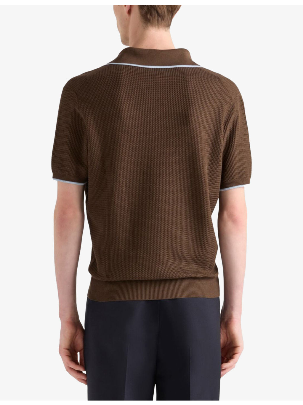 Logo-Embroidered Crochet Silk and Cotton Polo Shirt - 4