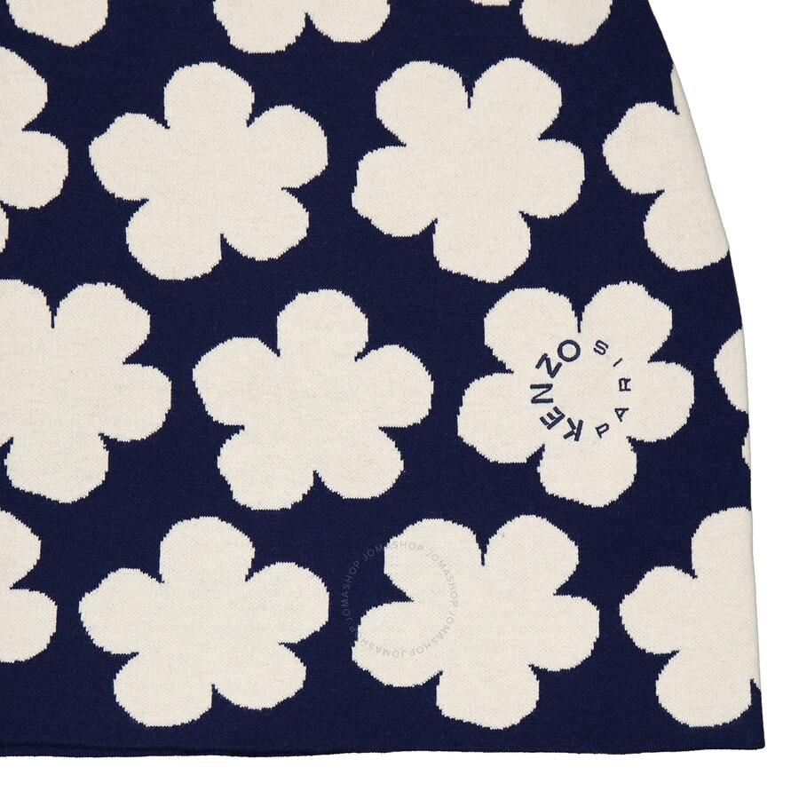 Kenzo Ladies Midnight Blue Jacquard Poppy Skirt - 7