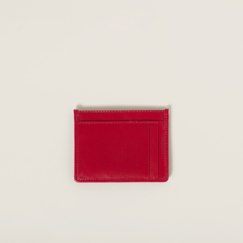 Miu Miu Matelassé nappa leather card holder outlook
