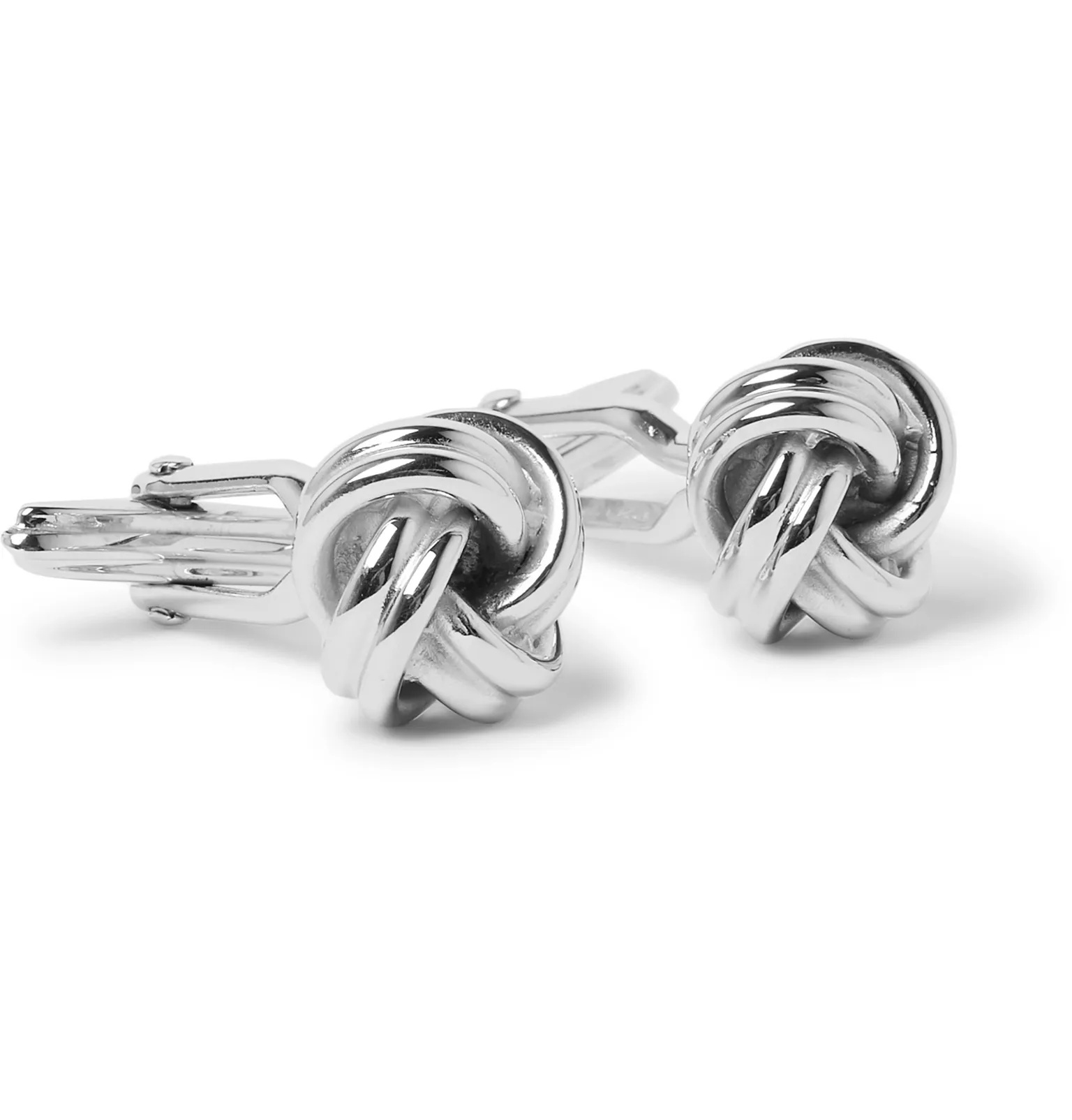 Knot Rhodium-Plated Cufflinks - 1