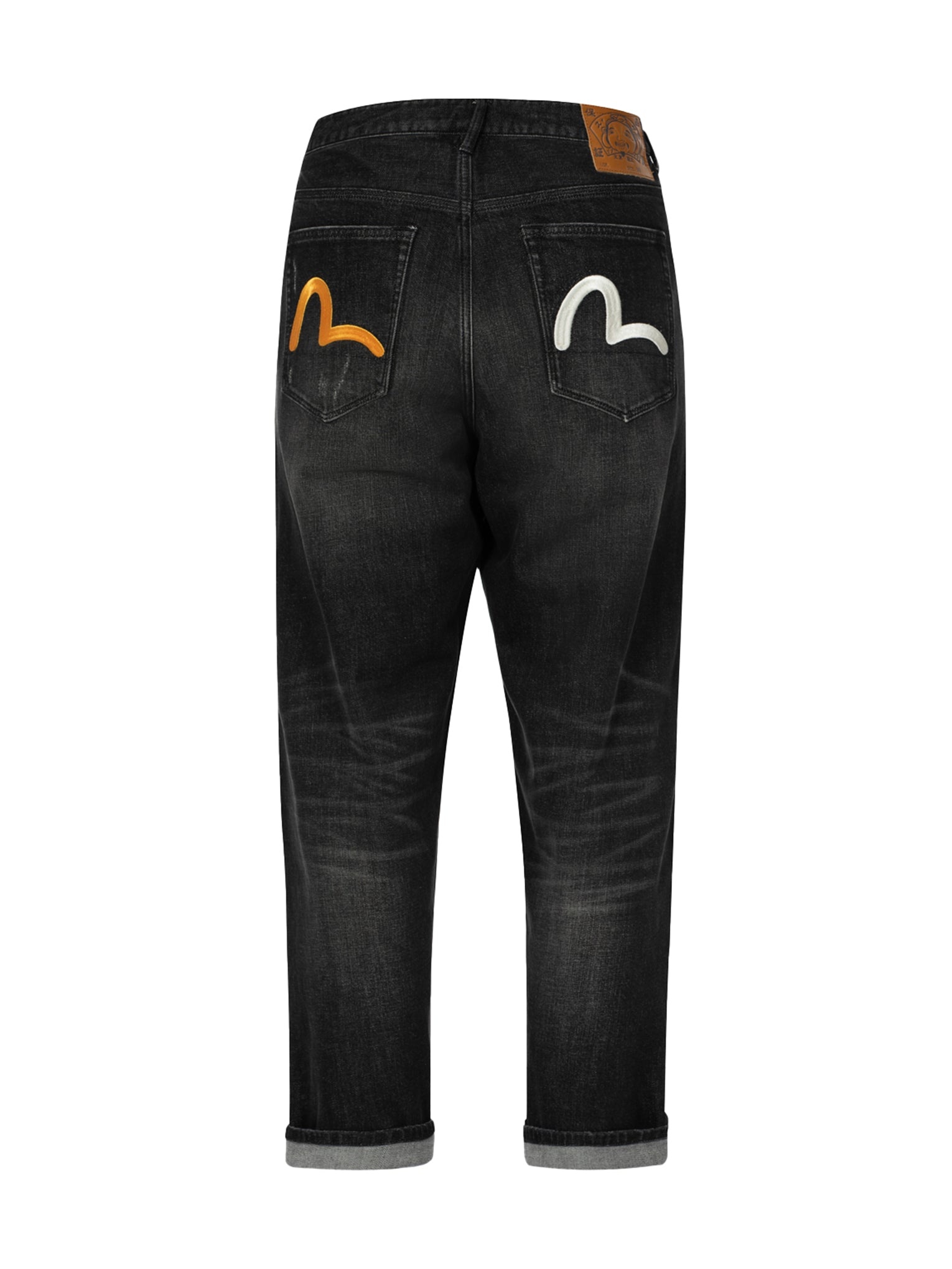 Washed Seagull Embroidery Fashion Fit Jeans - 14
