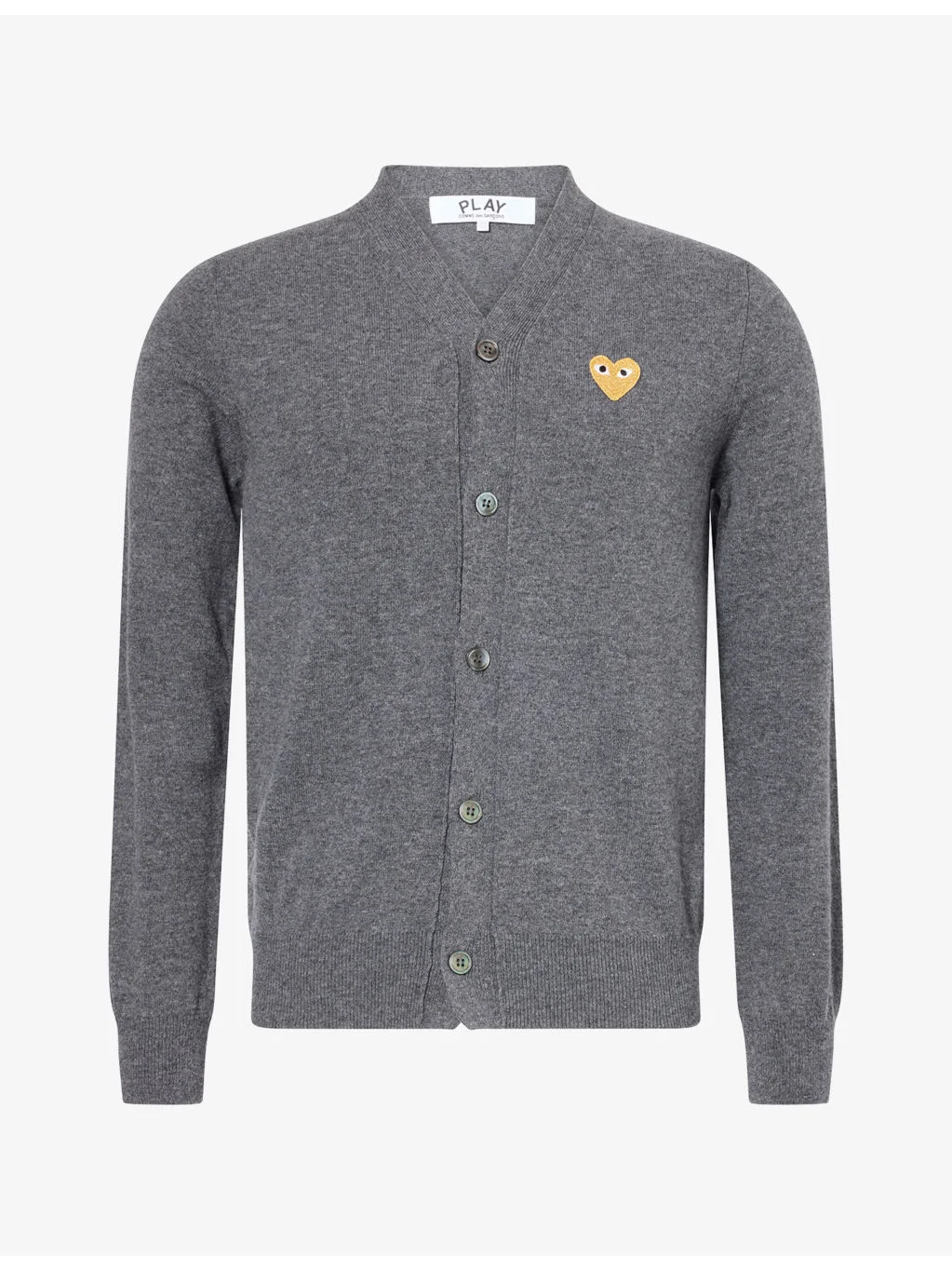 Heart Motif-Logo Wool Cardigan - 1