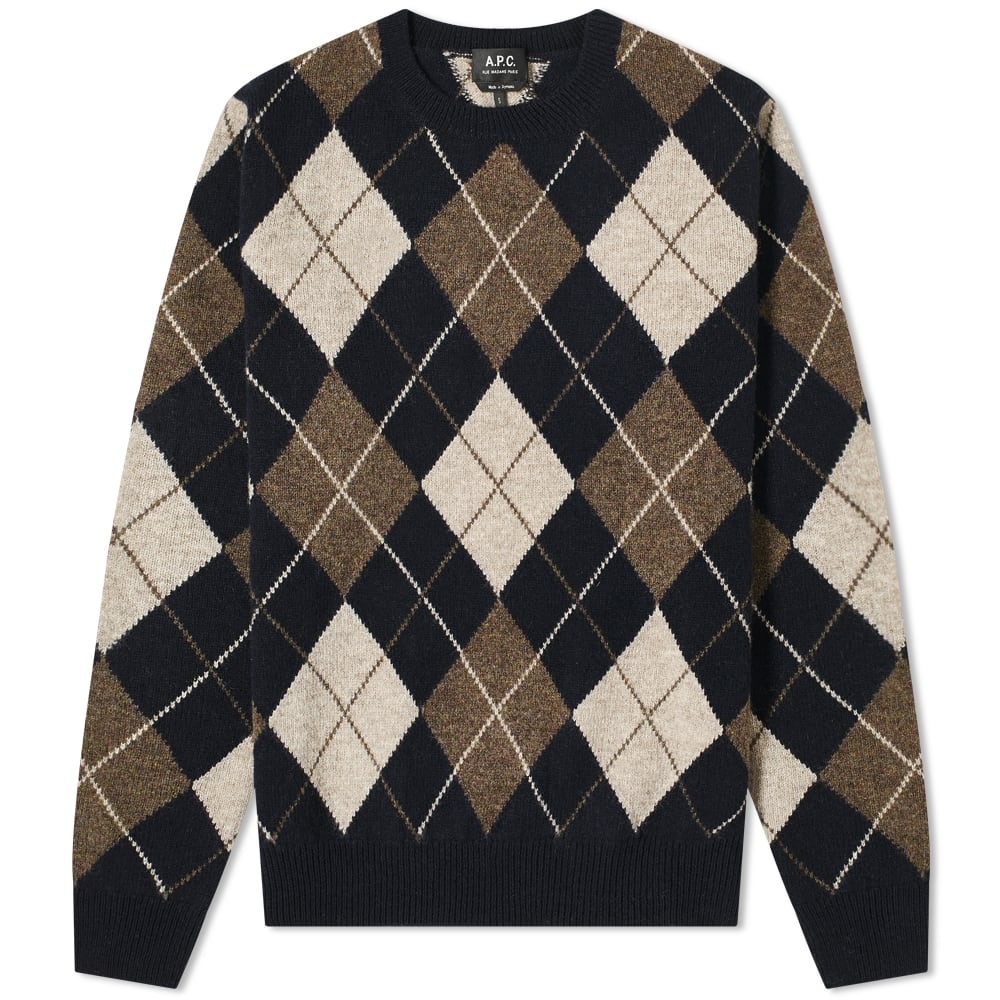 A.P.C. Argyle Knit Crew - 1