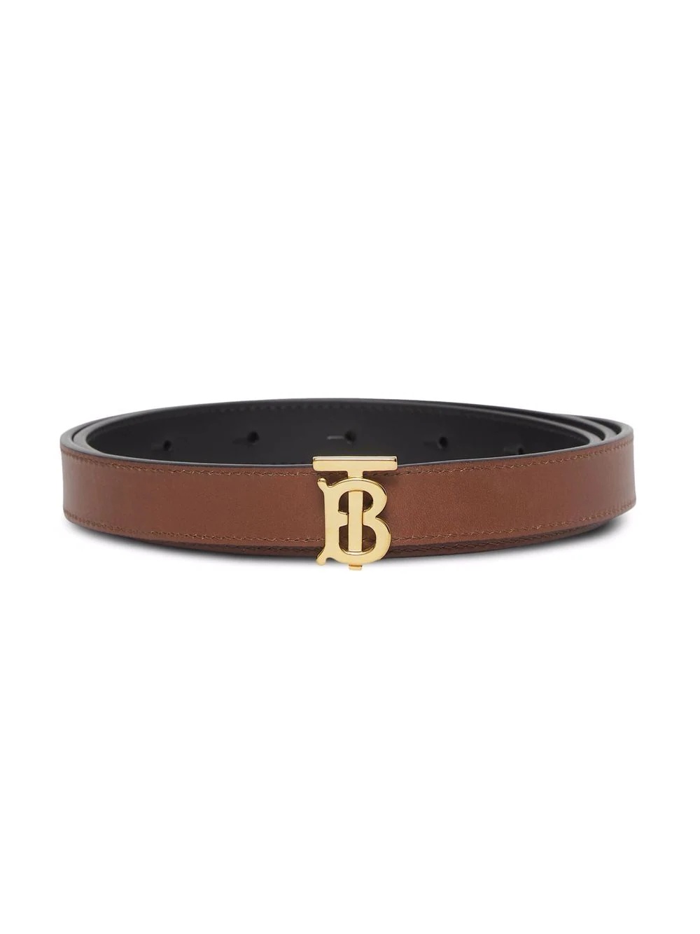 Monogram-buckle reversible leather belt - 3