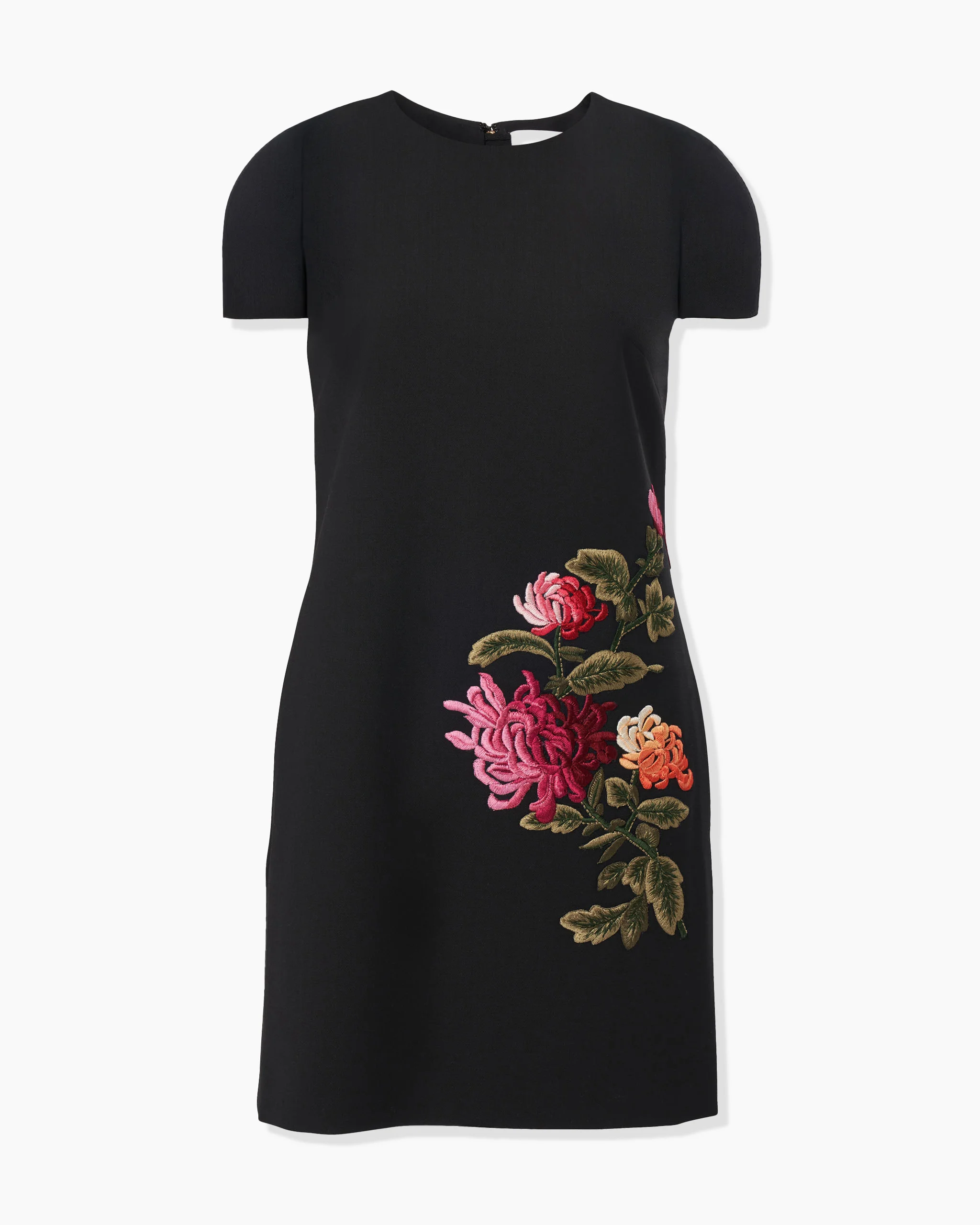 Chrysanthemum-Embroidered Shift Dress - 1