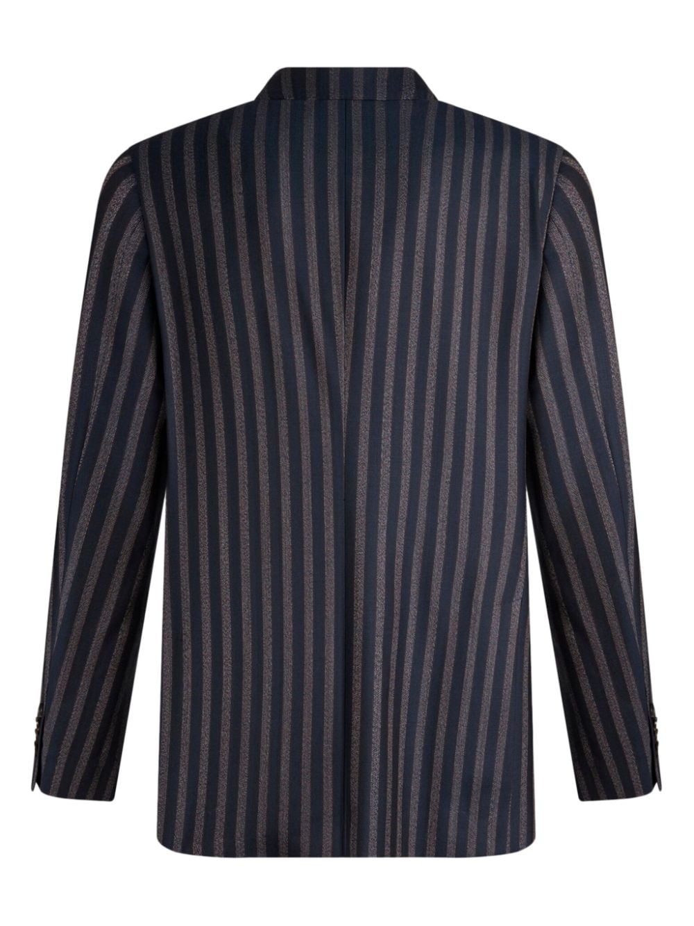 striped wool blazer - 6