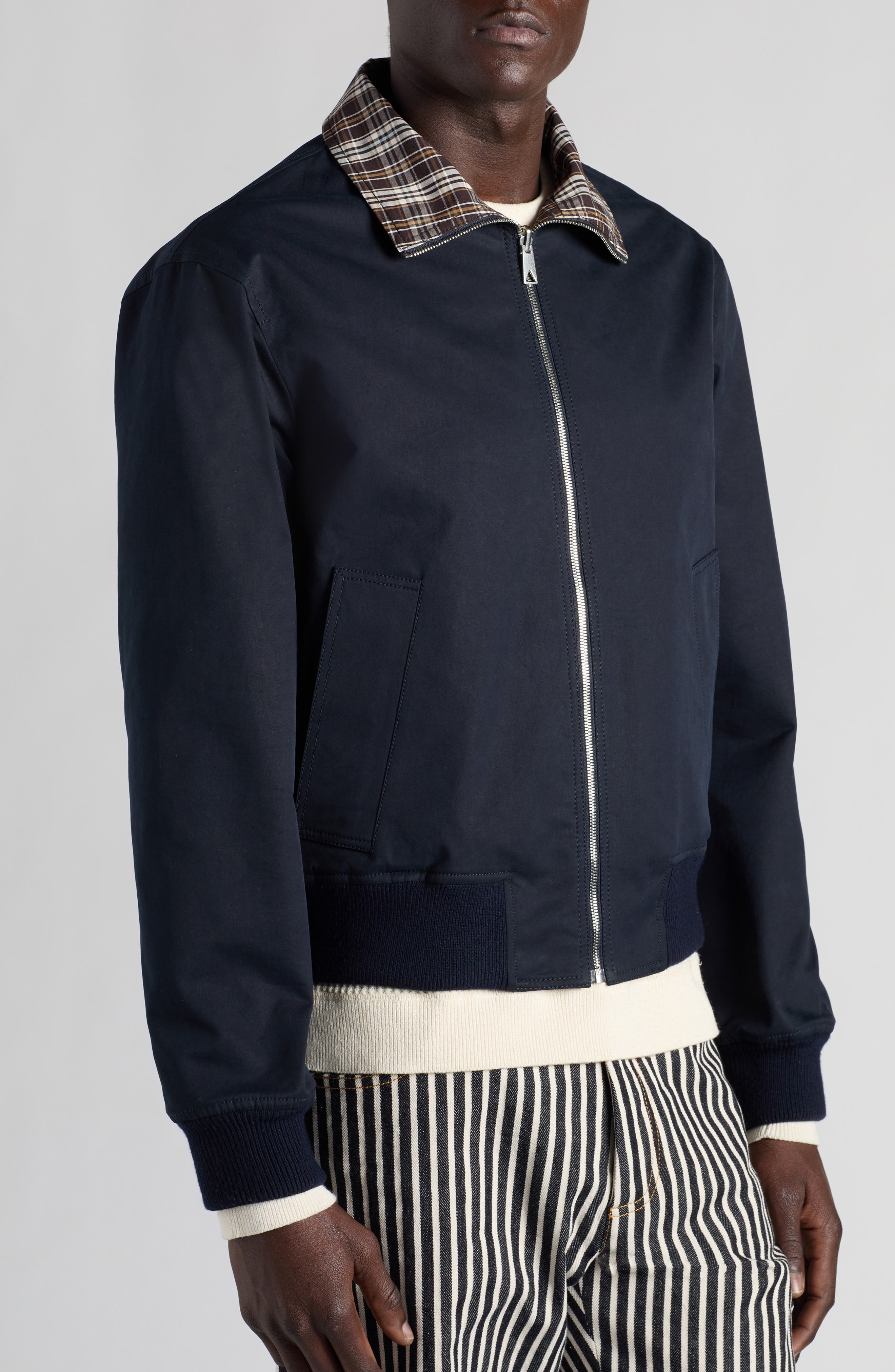 Bottega Veneta Reversible Compact Cotton Jacket in 4246 Fondant/Dove/Mint at Nordstrom - 6