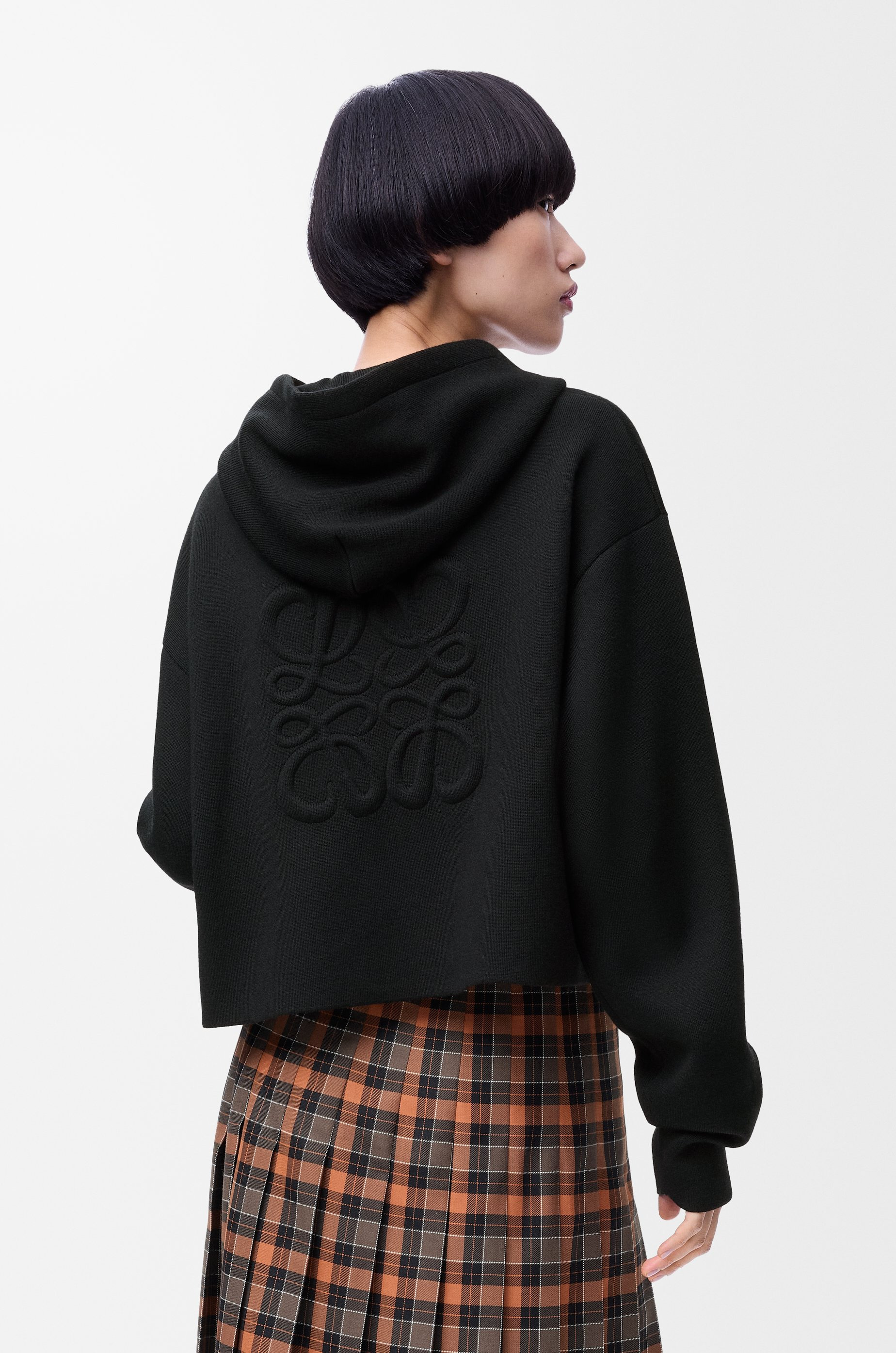 Anagram zip-up hoodie in wool - 4