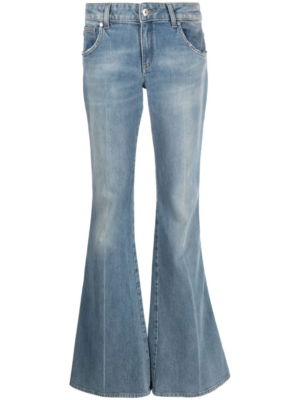 flared-leg cotton jeans - 1