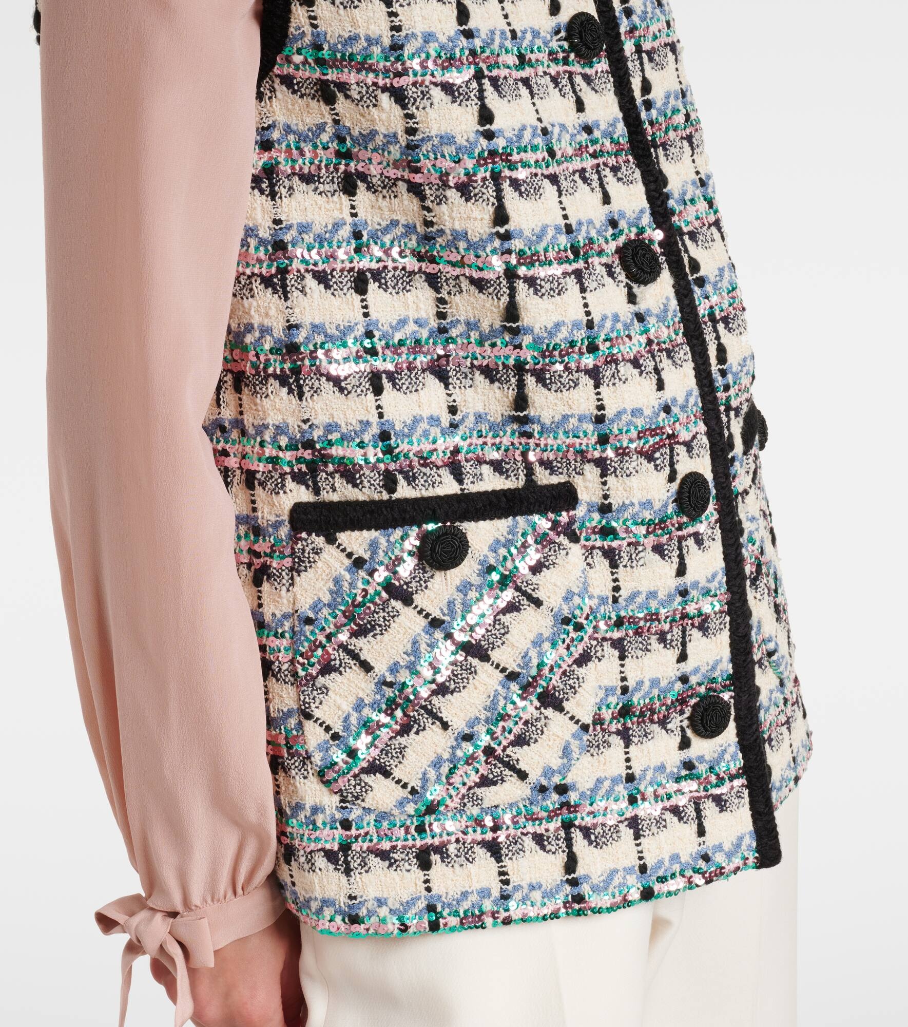 Mossi sequined cotton-blend tweed vest - 5