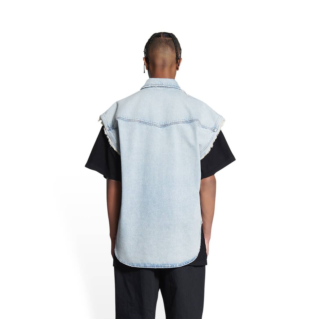 Men's Raw Cut Shirt in Blue - 4