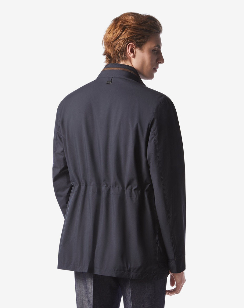 Navy blue water-repellent fabric caban 4