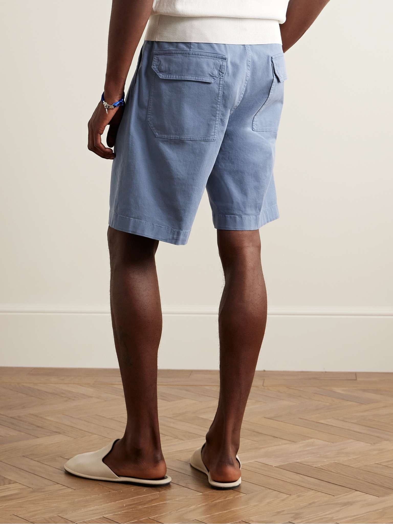 Straight-Leg Pleated Cotton-Blend Twill Bermuda Shorts - 3