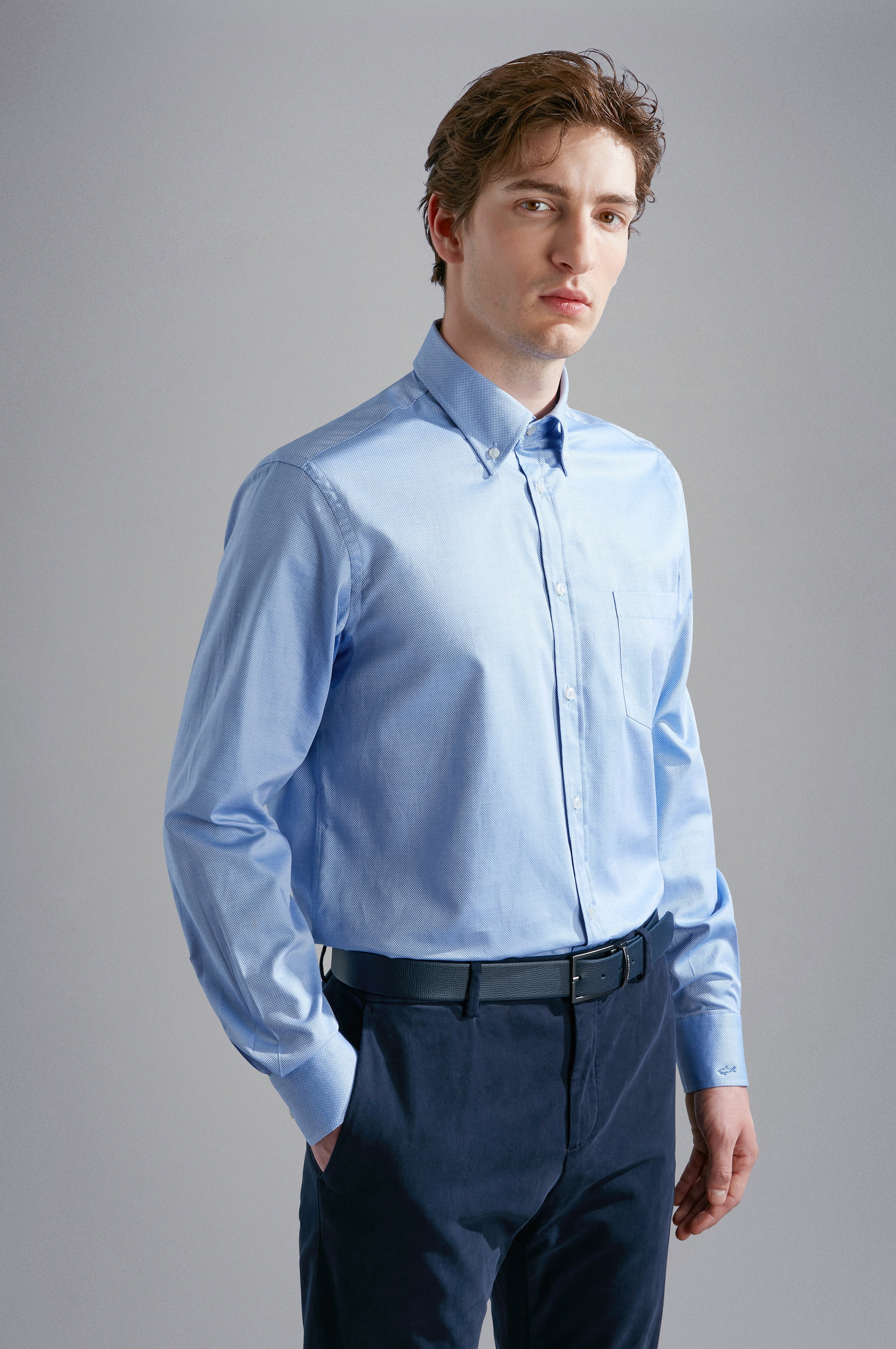 COTTON SHIRT WITH MICRO-PATTERN - 6