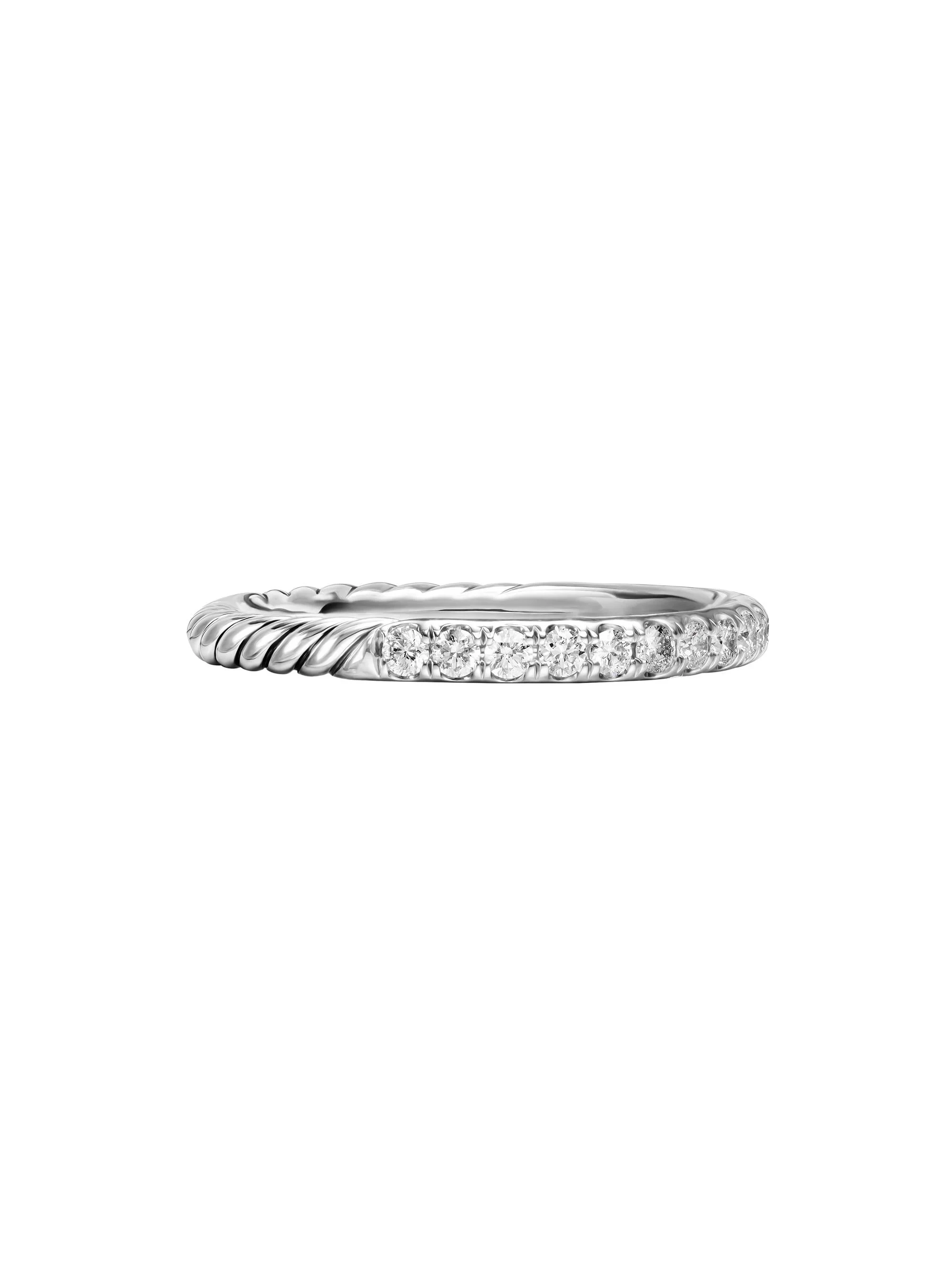 Women's Cable Collectibles Stack Ring in Sterling Silver - Diamond - 1