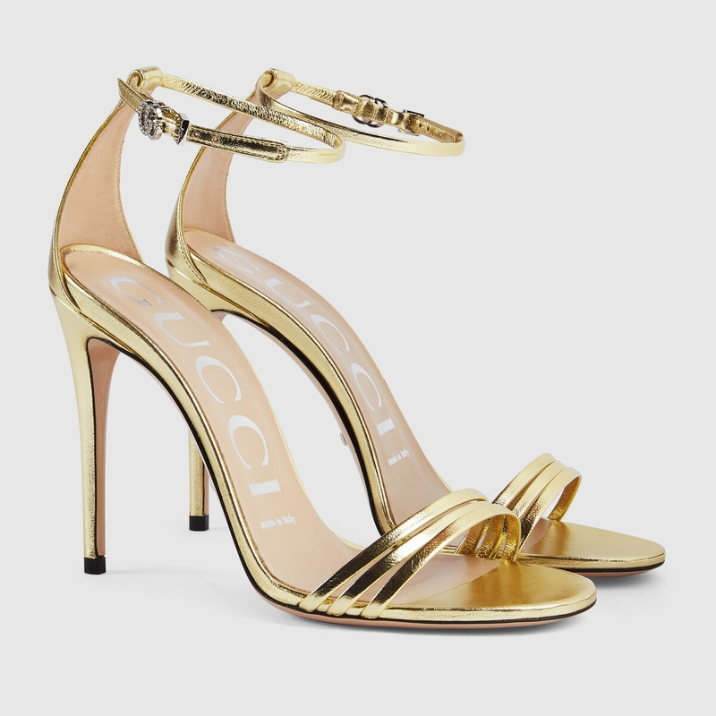 Women's heeled metallic sandal 2