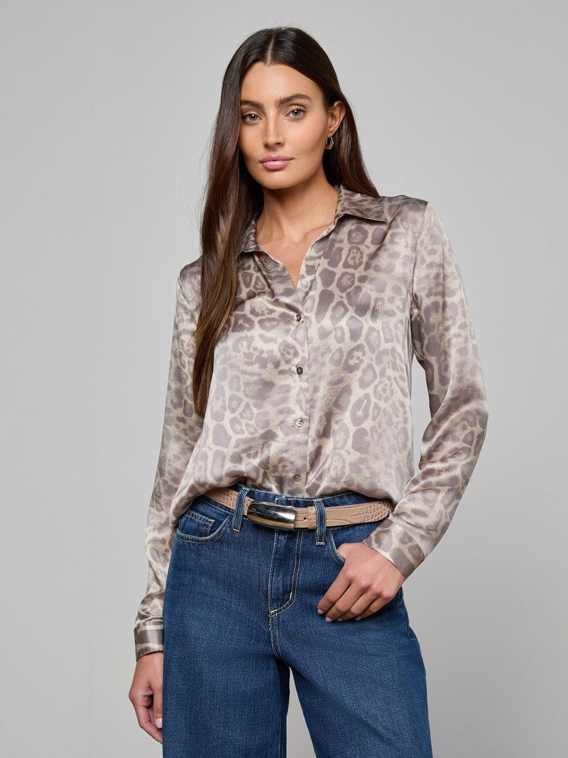 L'AGENCE Tyler Silk Blouse outlook