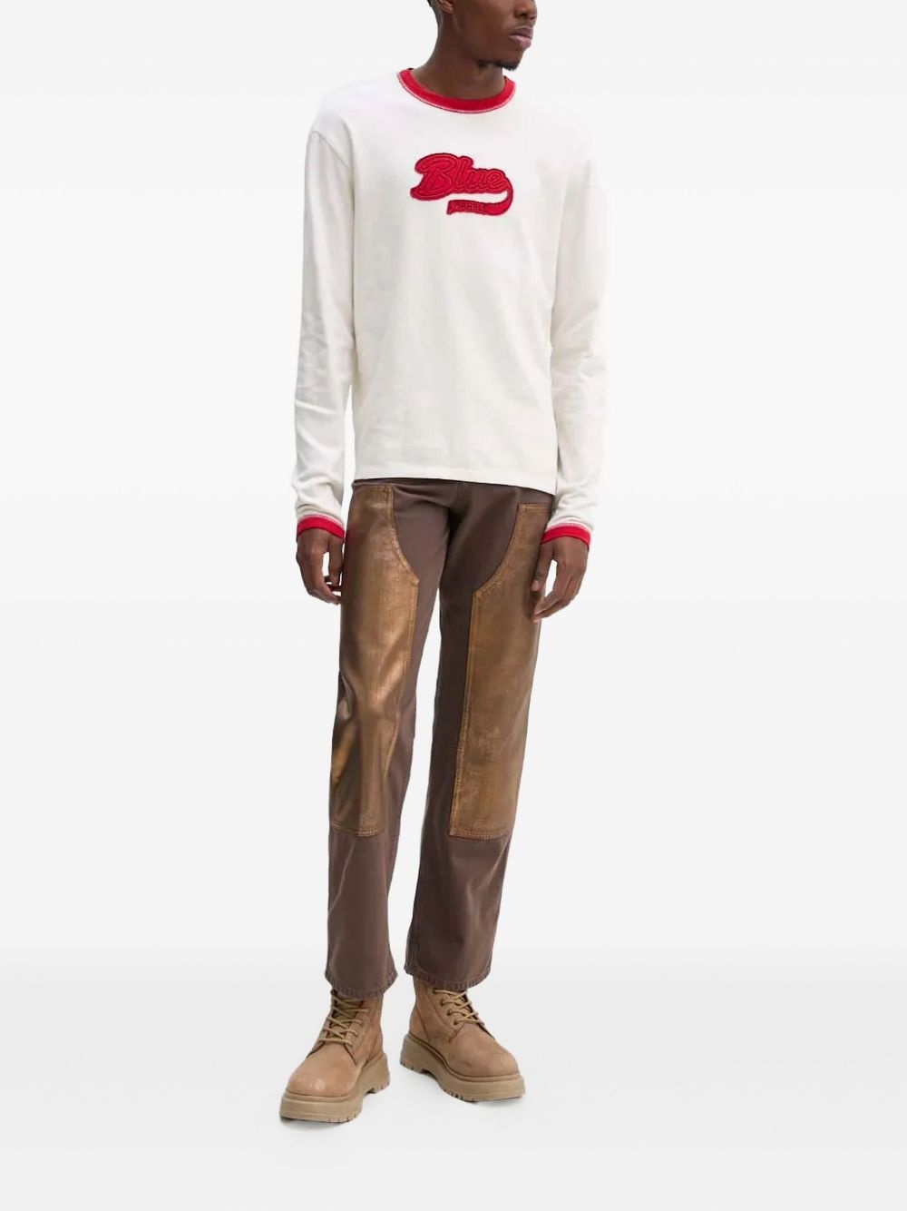 embellish-panel trousers - 2
