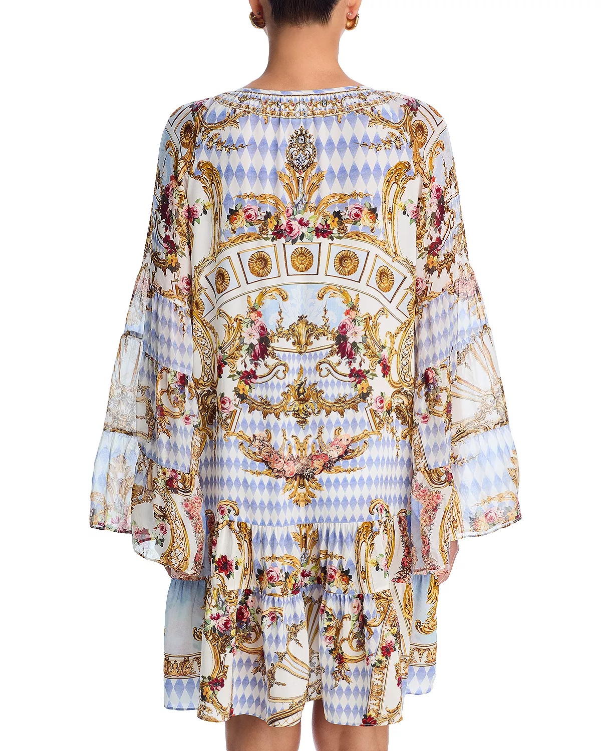 Silk Printed A-Line Dress - 4