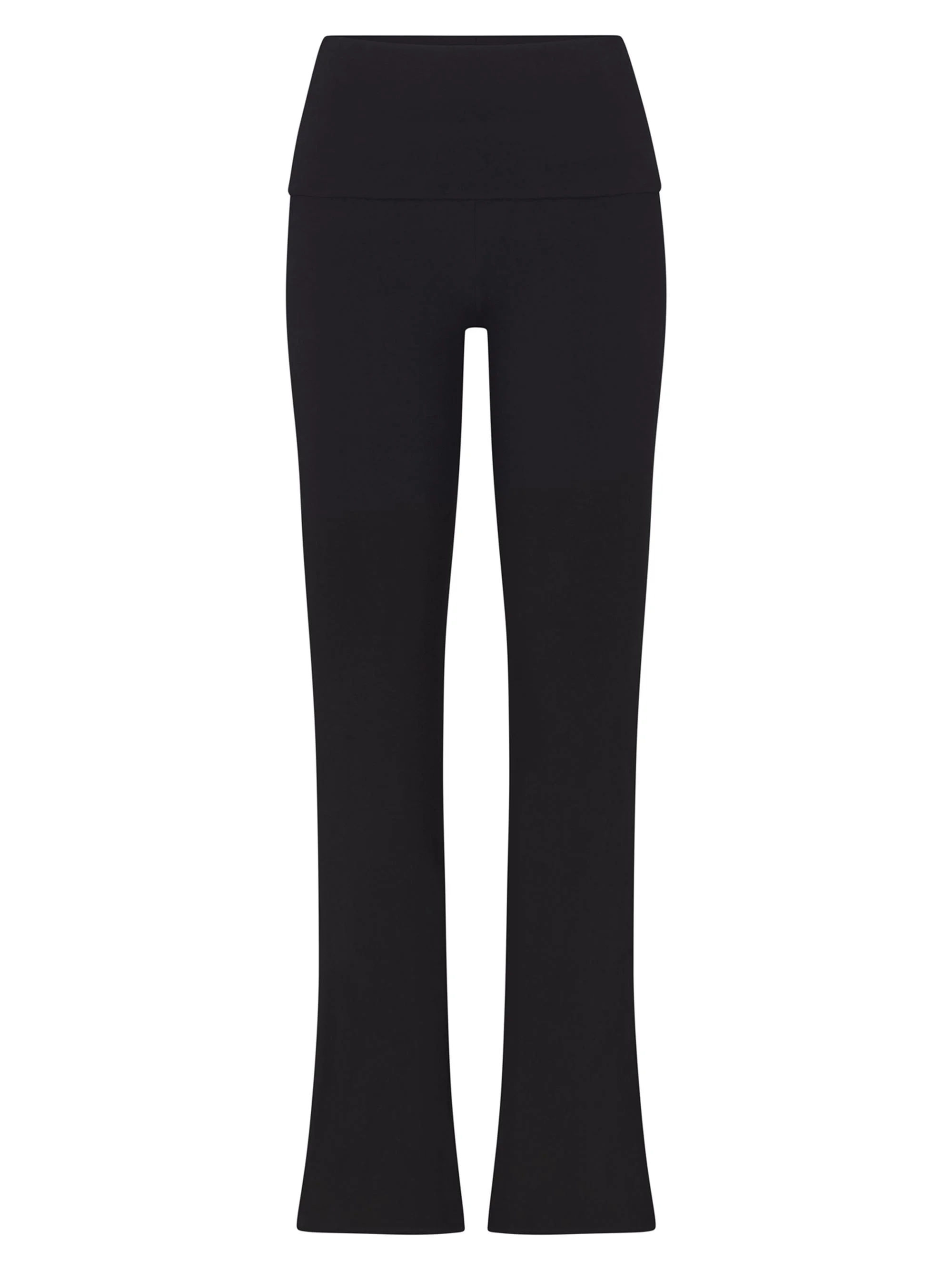 Women's Cotton Jersey Foldover Pants - Soot - 1