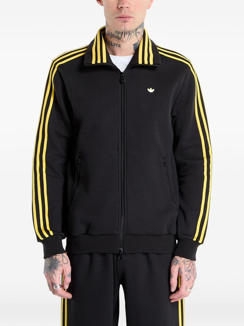 stripe-detail zip-up sweatshirt 1